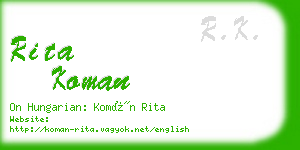 rita koman business card